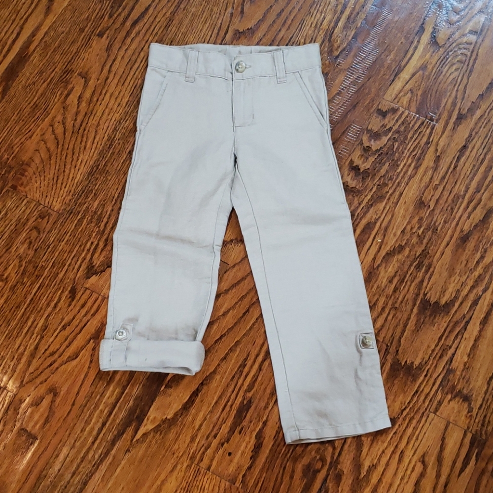 Janie and Jack beige linen pants